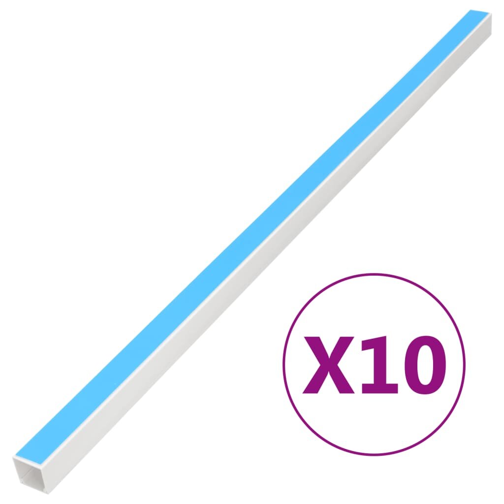 vidaXL Кабелен канал самозалепващ 20x10 мм 10 м PVC