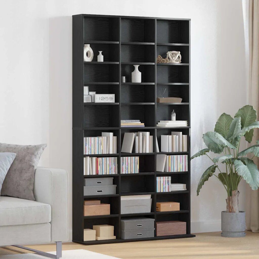 vidaXL Кабинет за CD Черния дъб 101 x 23 x 1775 см