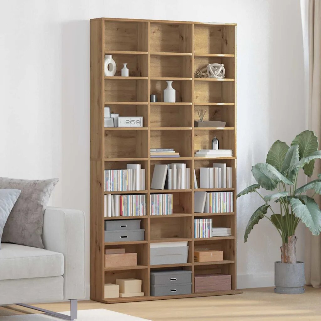 vidaXL Кабинет за CD Дъб 101 x 23 x 1775 см Инженерна дървесина