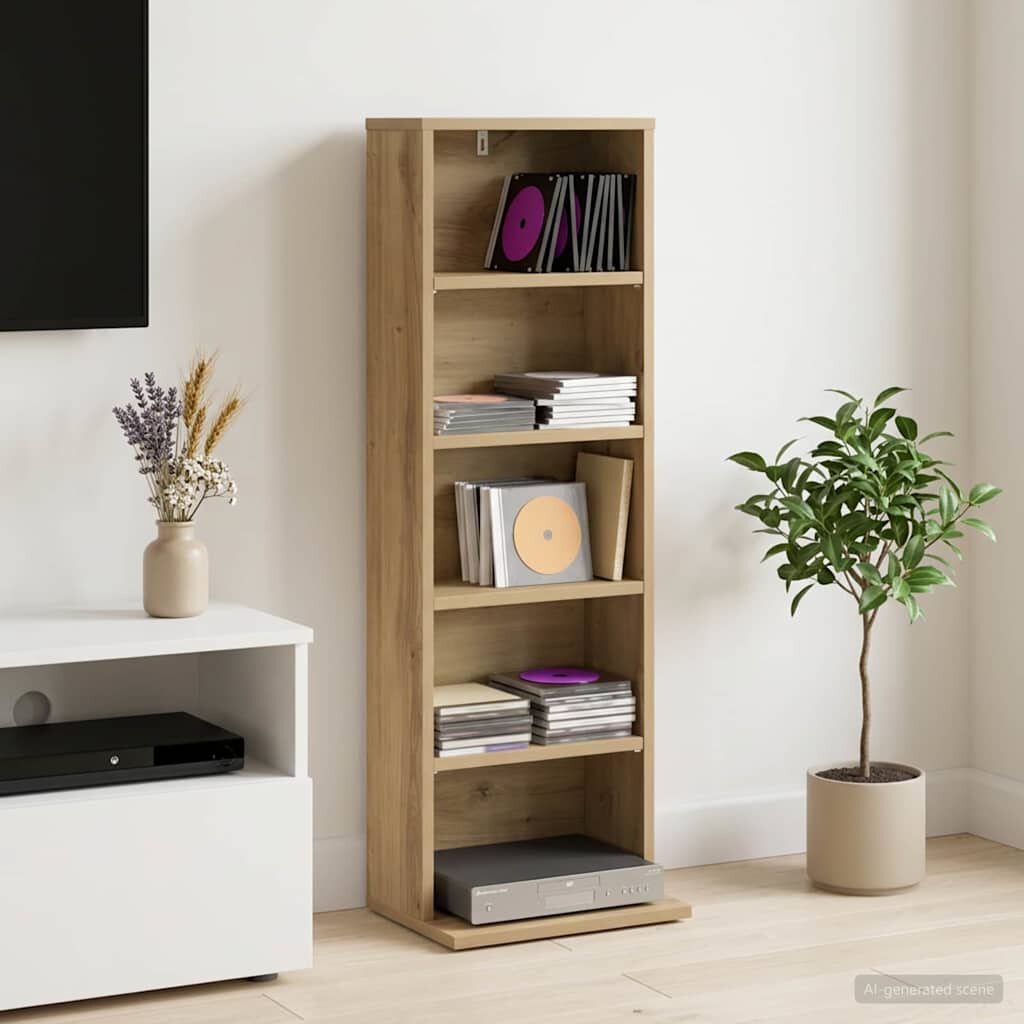 vidaXL Кабинет за CD Дъб артизан 33 x 235 x 975 см