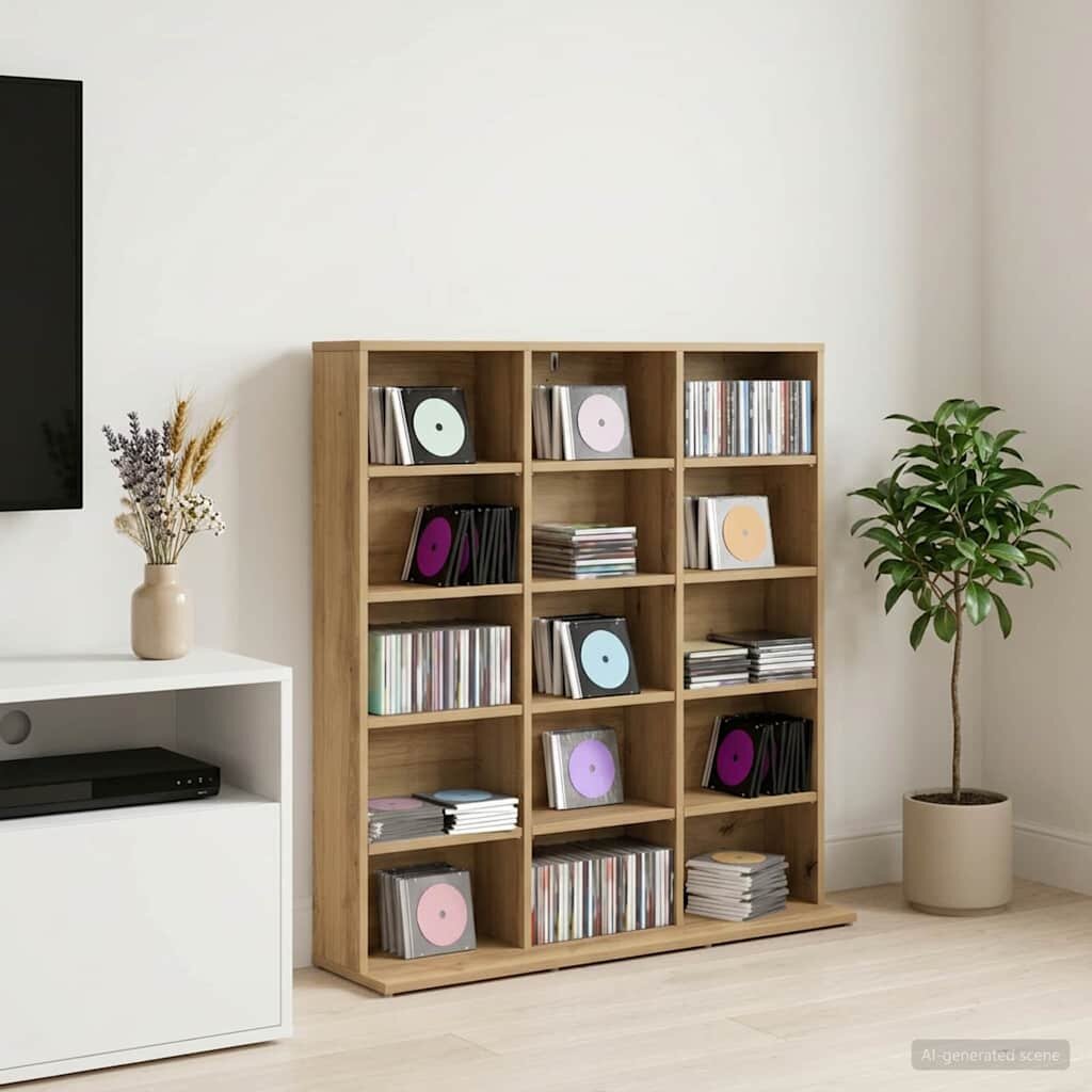 vidaXL Кабинет за CD Дъб артизан 96 x 235 x 975 см