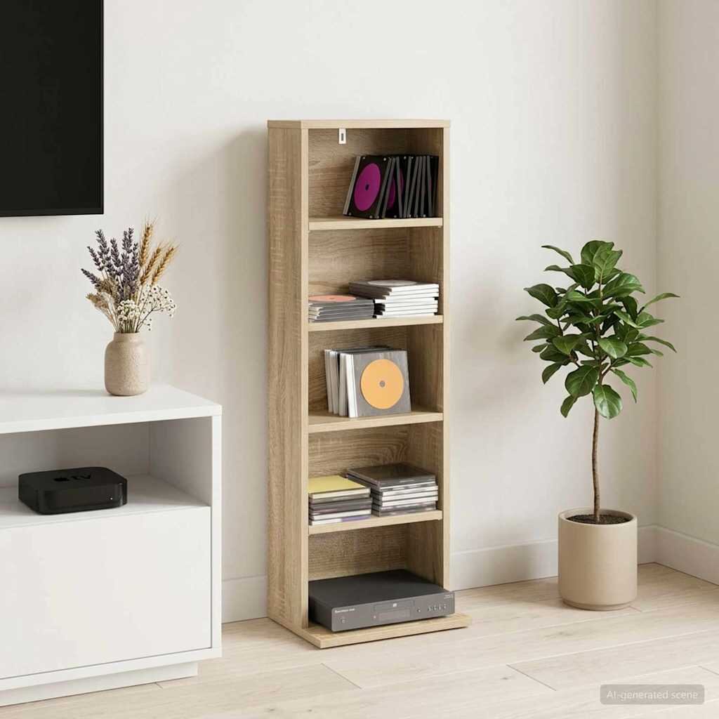 vidaXL Кабинет за CD Дъб сонома 33 x 235 x 975 см