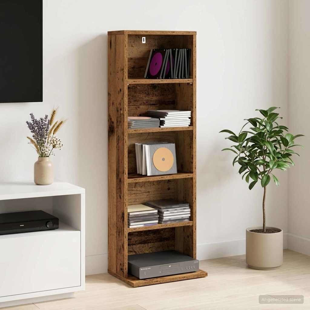vidaXL Кабинет за CD Дъбова дървесина 33 x 235 x 975 см