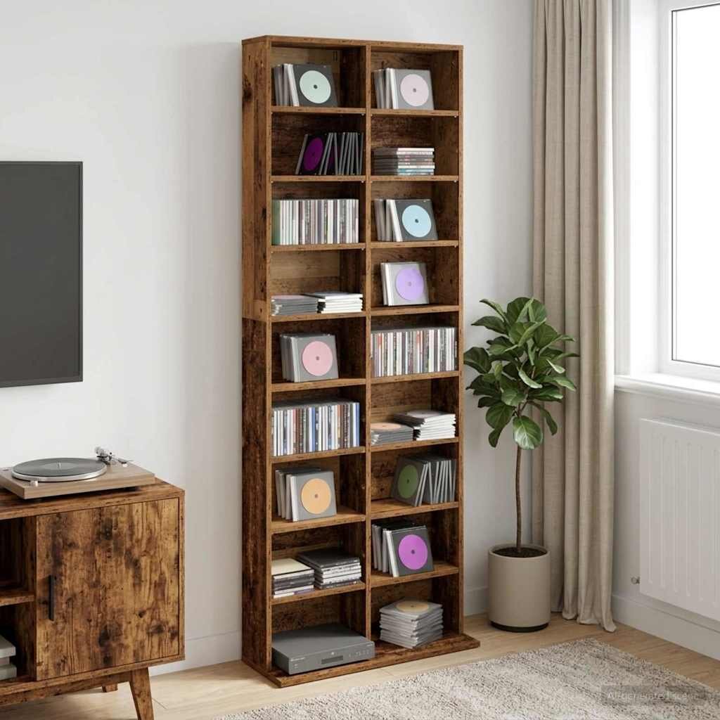 vidaXL Кабинет за CD Дъбова дървесина 65 x 235 x 175 см