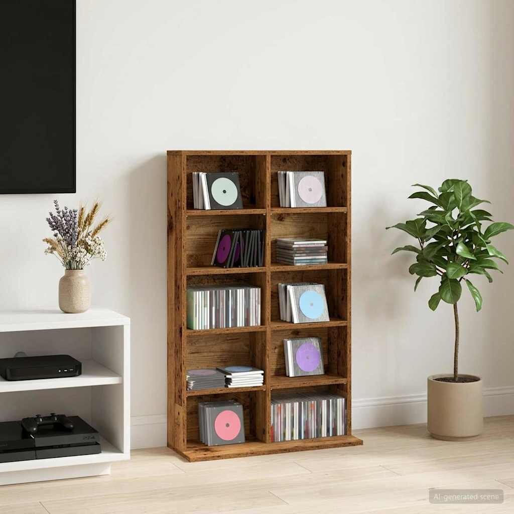 vidaXL Кабинет за CD Дъбова дървесина 65 x 235 x 975 см