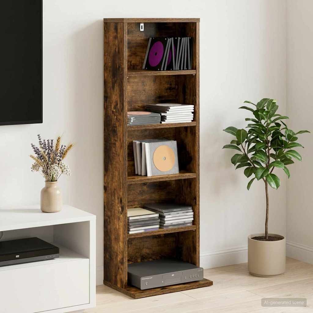 vidaXL Кабинет за CD Опушен дъб 33 x 235 x 975 см