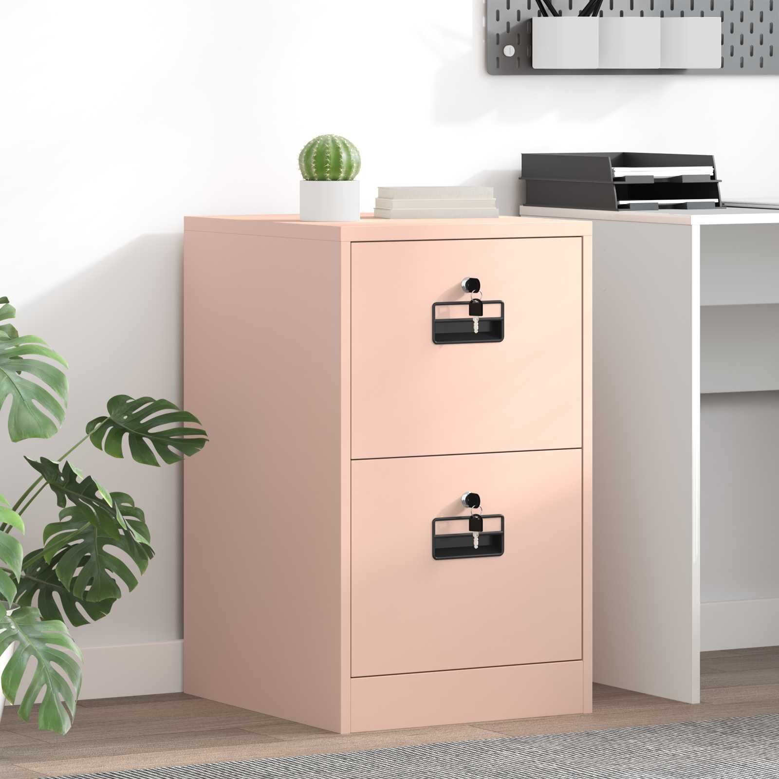 vidaXL Кабинет за файлове с чекмедже Розово 44 x 50 x 745 см