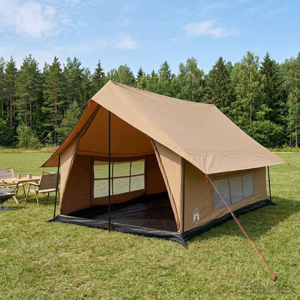 vidaXL Кабинна палатка Кафяво 340 x 246 x 210 см Памук и полиестер