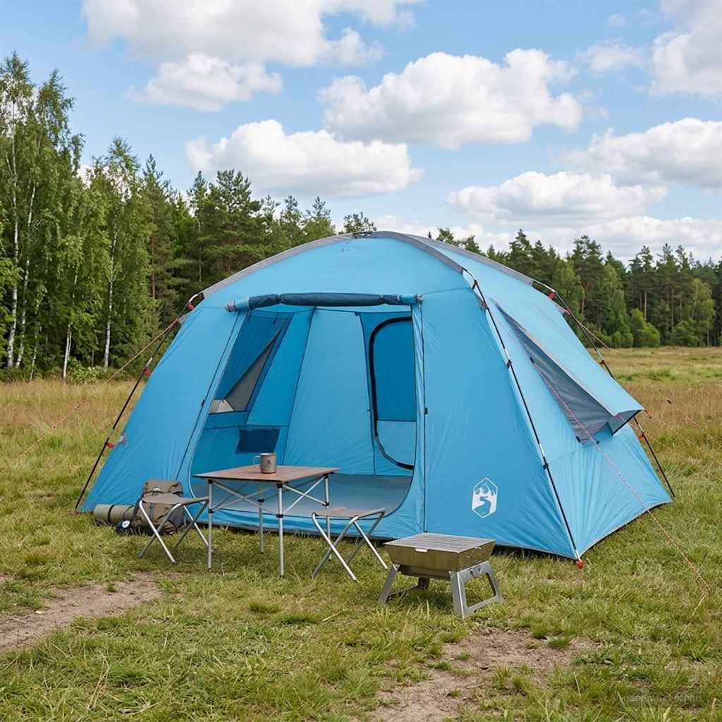 vidaXL Кабинна палатка с покрив Синьо 400 x 210 x 180 см Полиестер