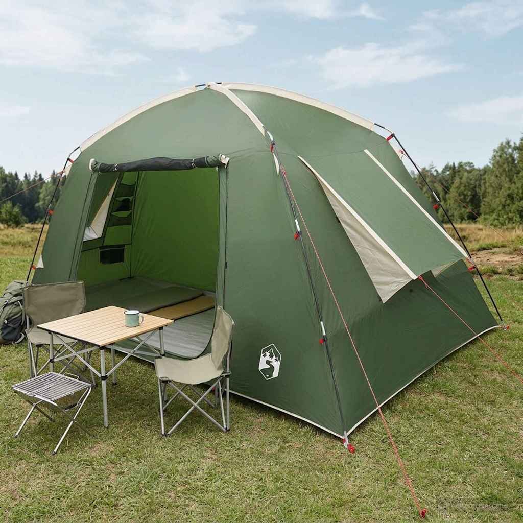 vidaXL Кабинна палатка с покрив Зелено 300 x 210 x 156 см Полиестер