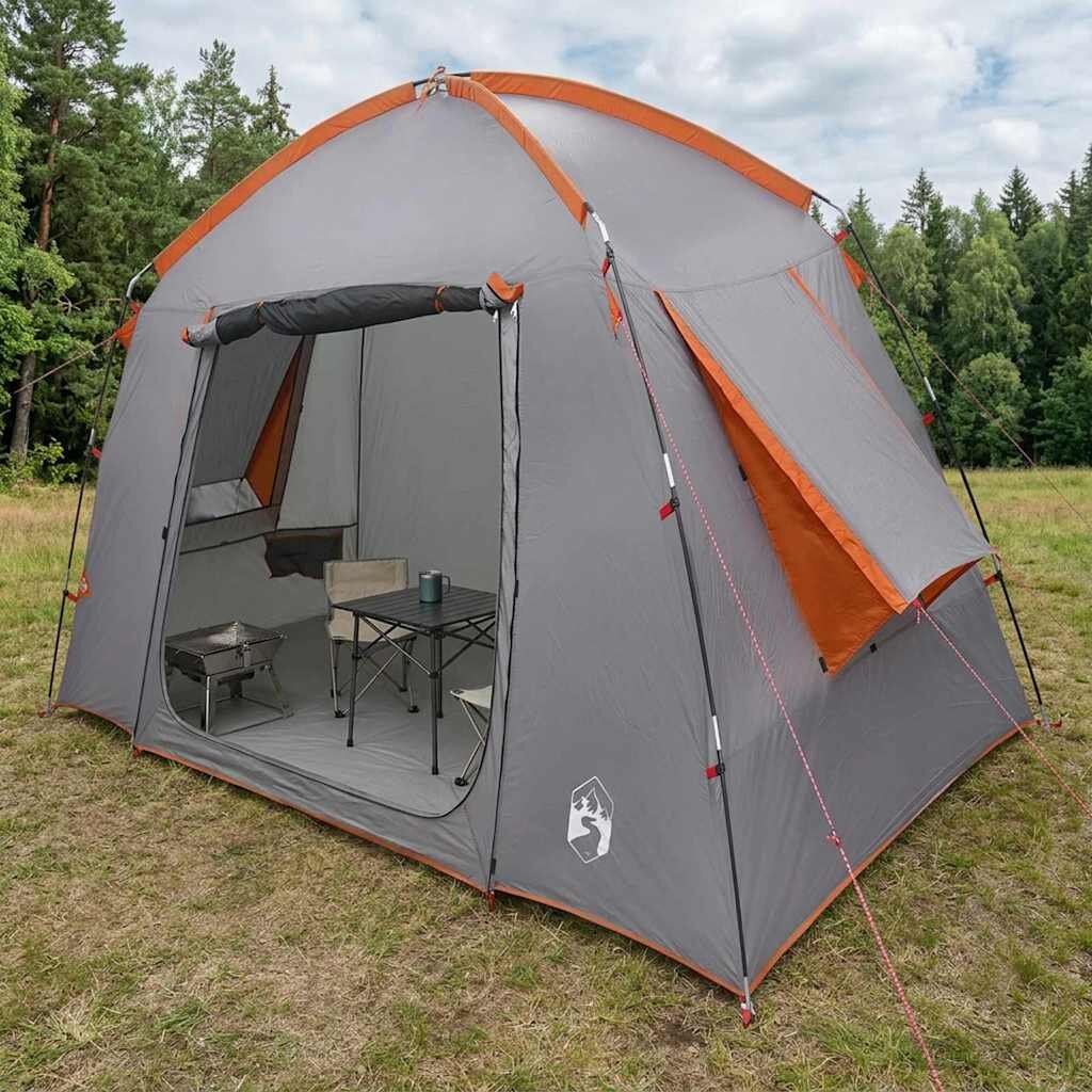 vidaXL Кабинна палатка Сив и оранжев 210 x 210 x 138 см Полиестер