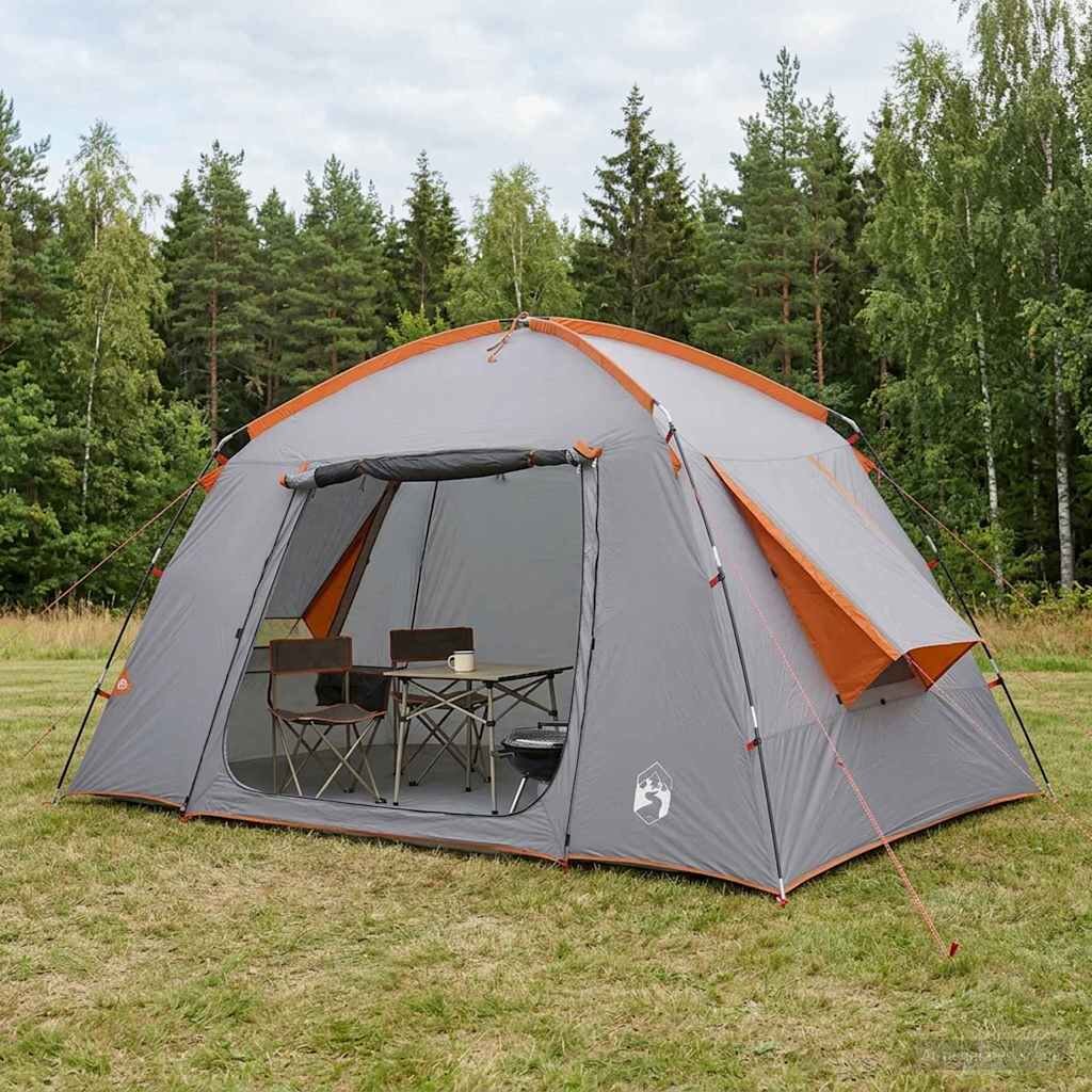 vidaXL Кабинна палатка Сив и оранжев 300 x 210 x 156 см Полиестер