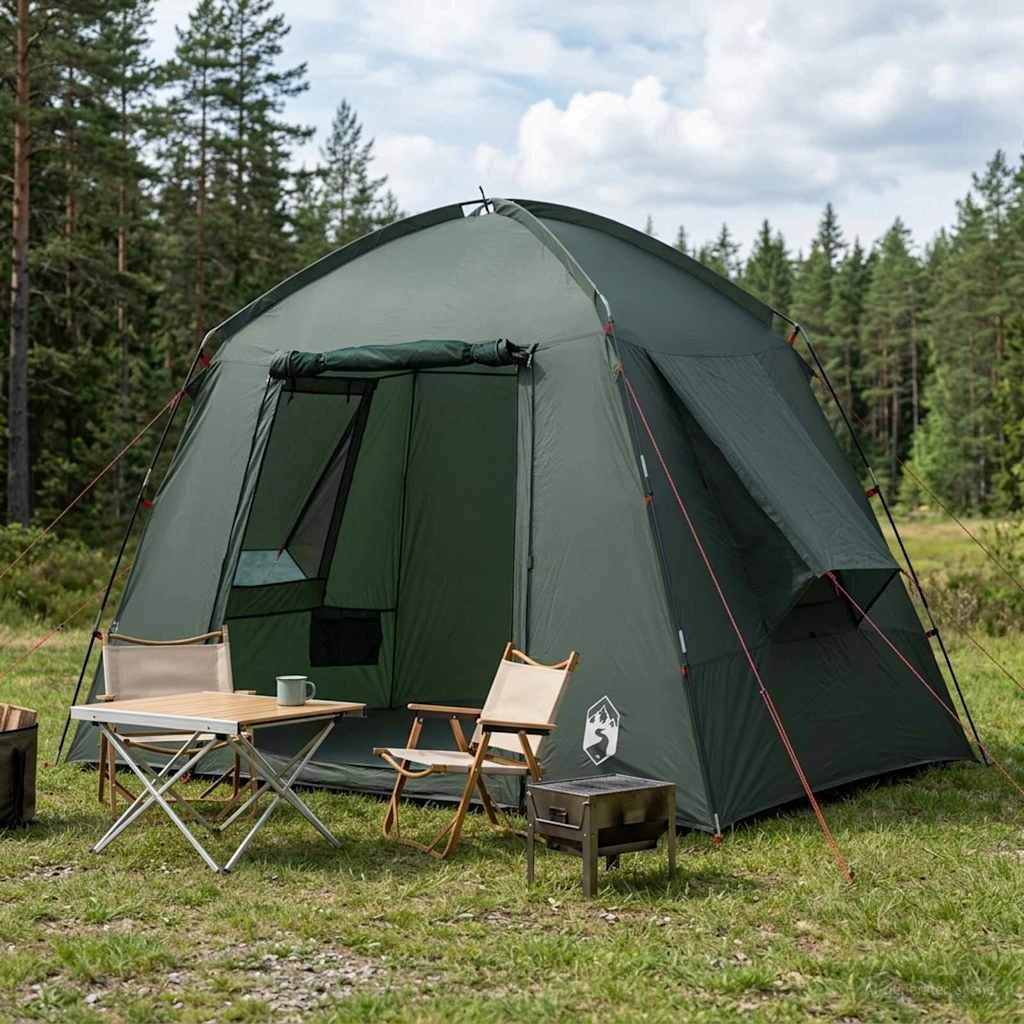 vidaXL Кабинна палатка Военнозелено 210 x 210 x 138 см Полиестер