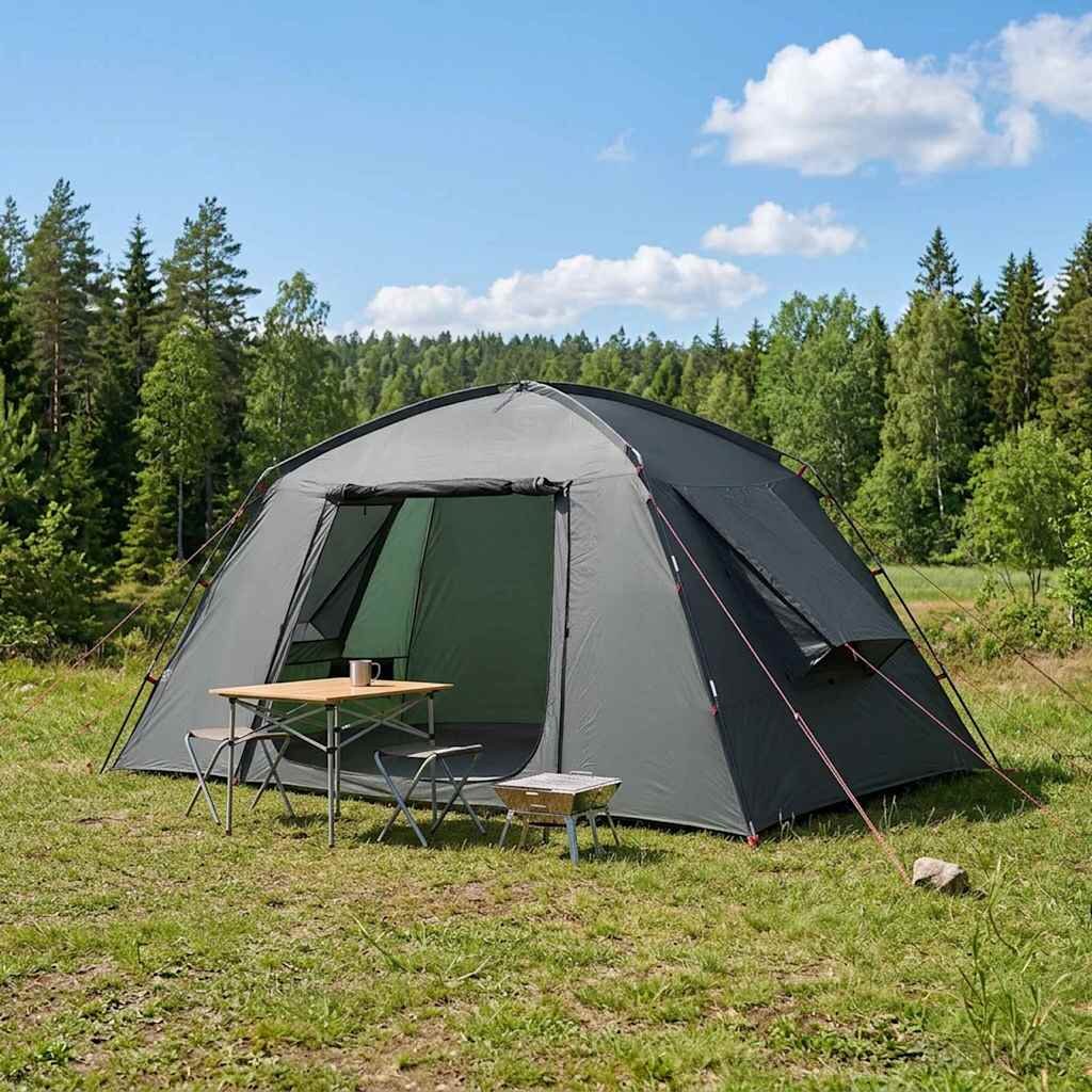 vidaXL Кабинна палатка Военнозелено 400 x 210 x 180 см Полиестер