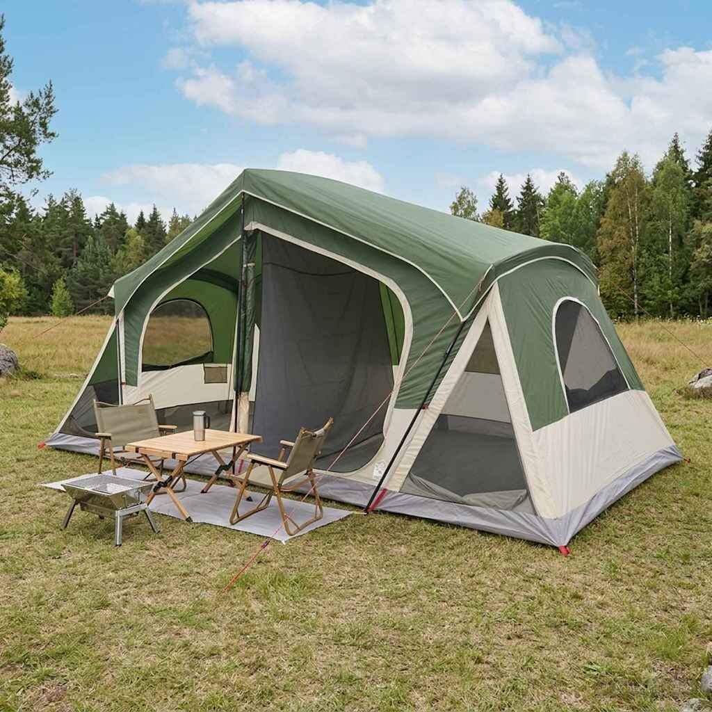 vidaXL Кабинна палатка Зелено 480 x 273 x 205 см Полиестер и стомана