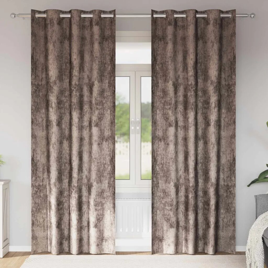 vidaXL Кадифени завеси 2 бр. Капучино 225 x 140 см Кадифе