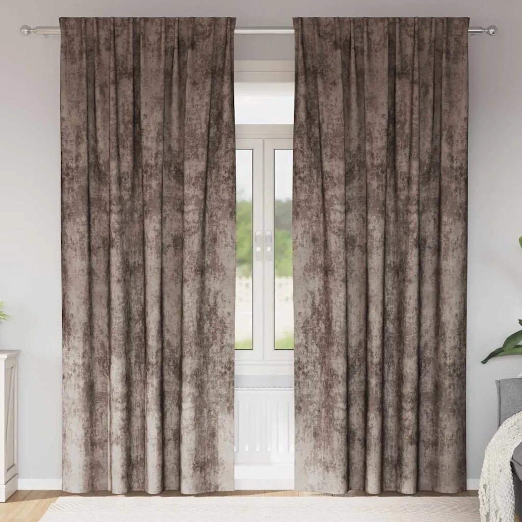 vidaXL Кадифени завеси 2 бр. Капучино 225 x 140 см Кадифе