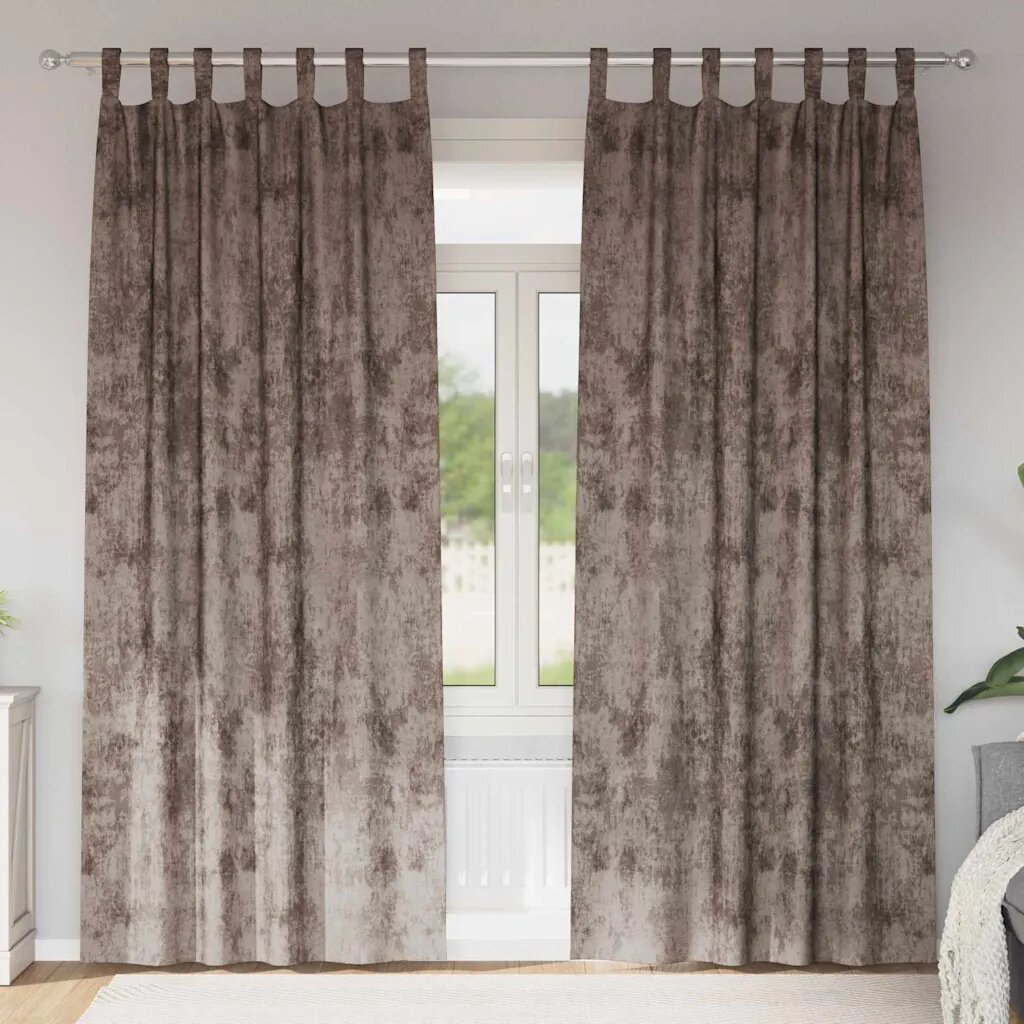 vidaXL Кадифени завеси 2 бр. Капучино 225 x 140 см Кадифе