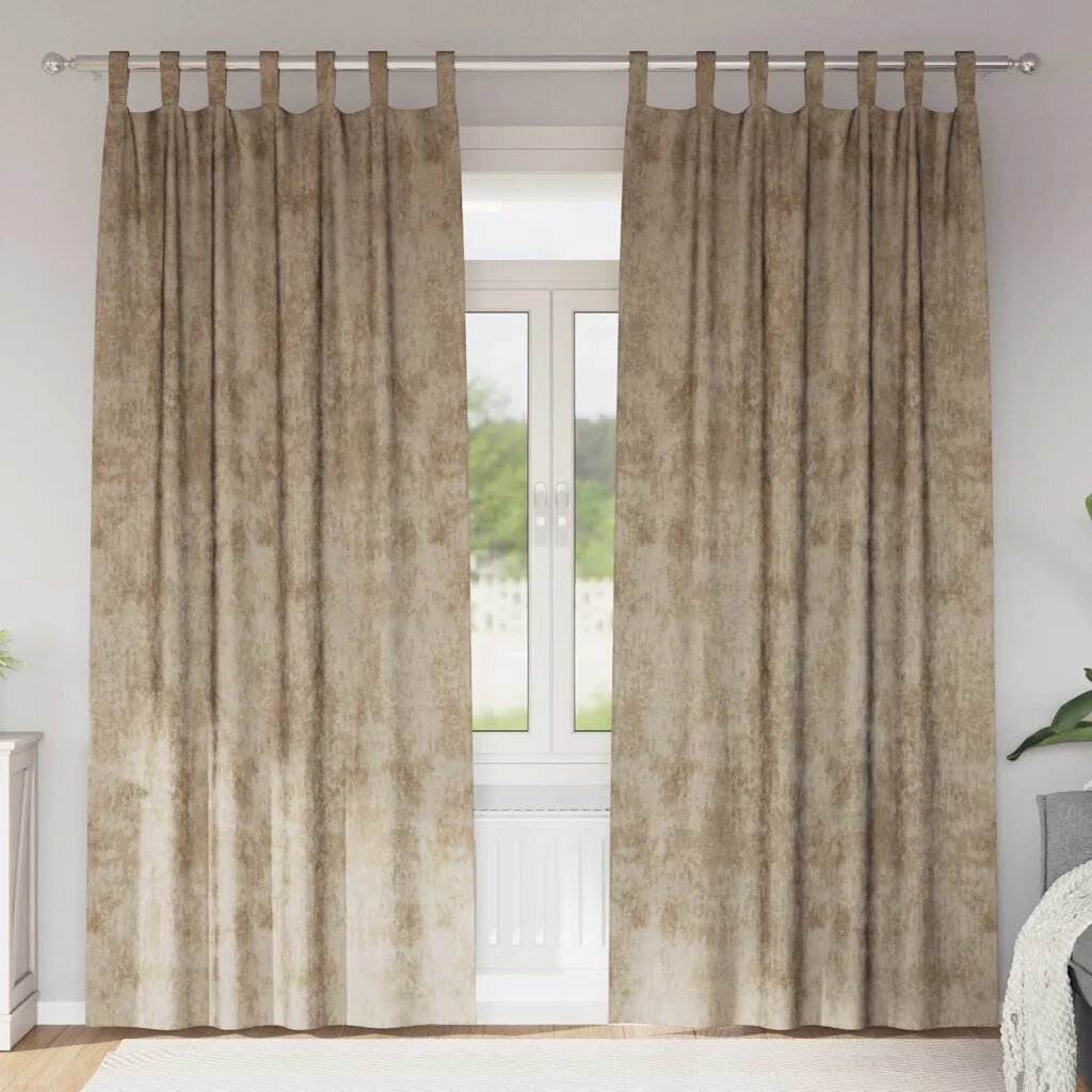 vidaXL Кадифени завеси 2 бр. Шампанско 260 x 140 см Кадифе