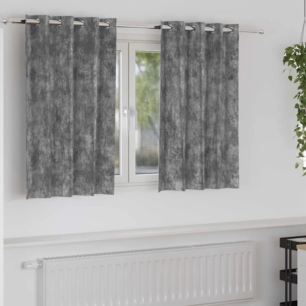 vidaXL Кадифени завеси 2 бр. Сив 140 x 140 cm Кадифе