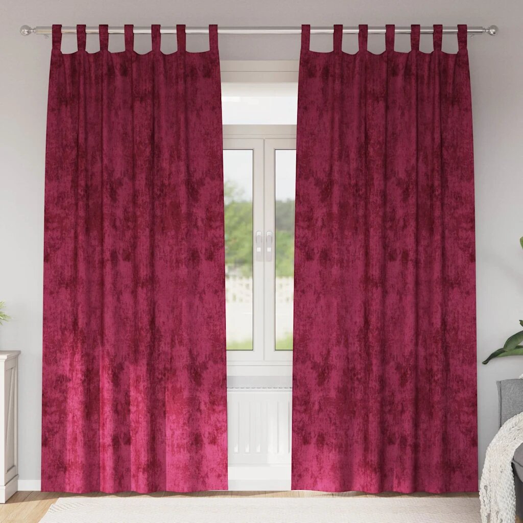 vidaXL Кадифени завеси 2 бр. виненочервен 245 x 140 см Кадифе