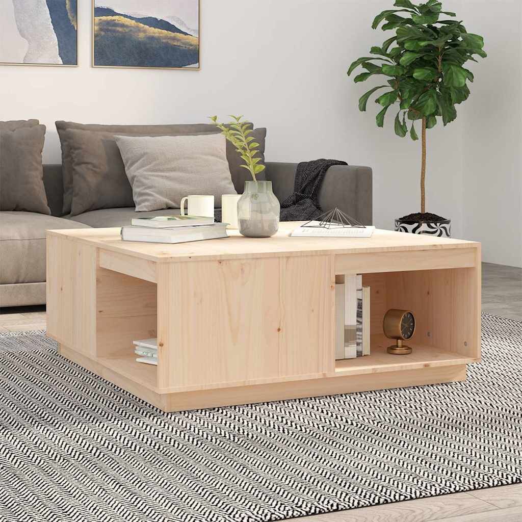 vidaXL Кафе маса 100x101x405 см борово дърво масив