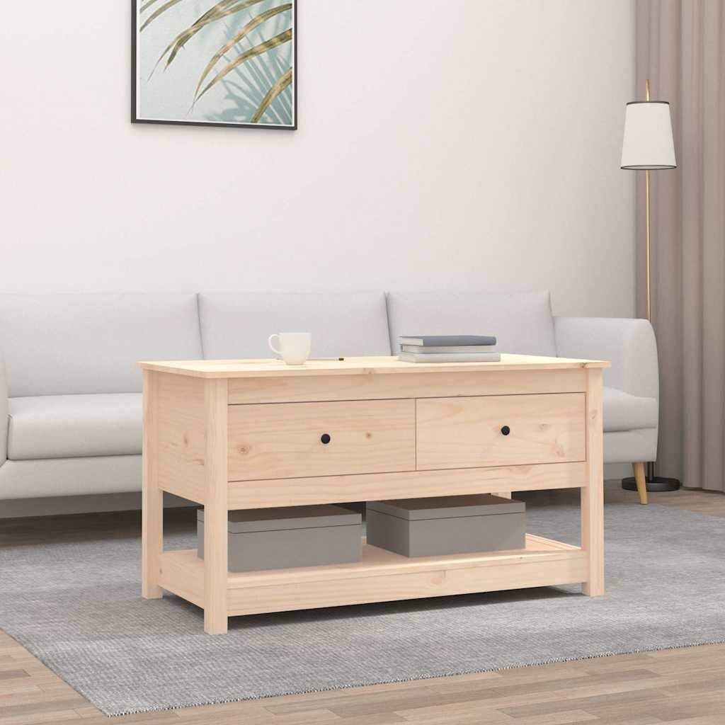 vidaXL Кафе маса 102x49x55 см борово дърво масив
