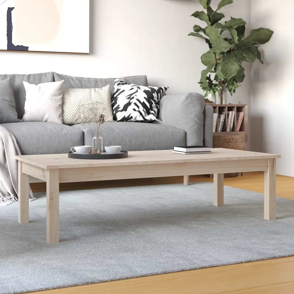 vidaXL Кафе маса 110x50x30 см борово дърво масив