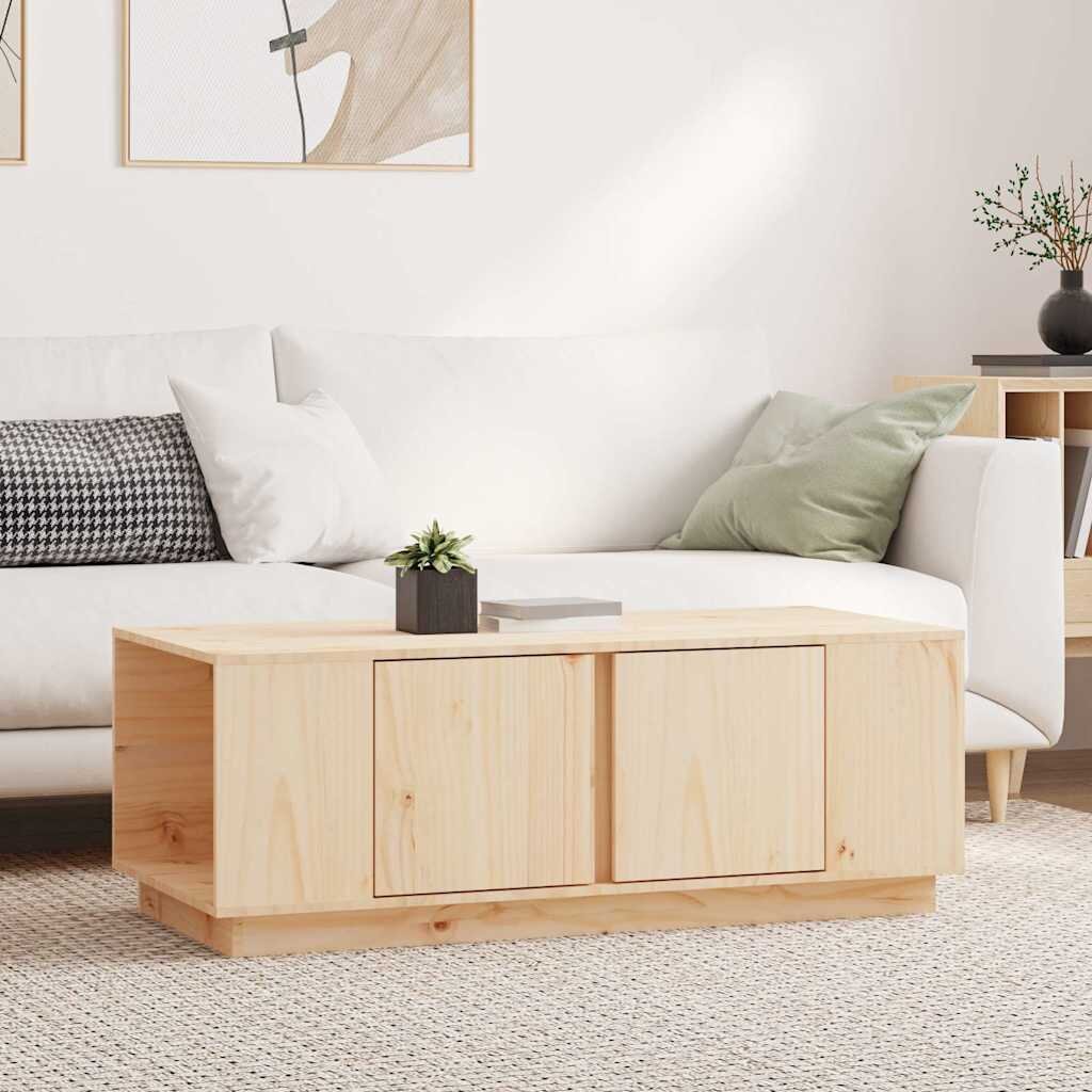 vidaXL Кафе маса 110x50x40 см борово дърво масив