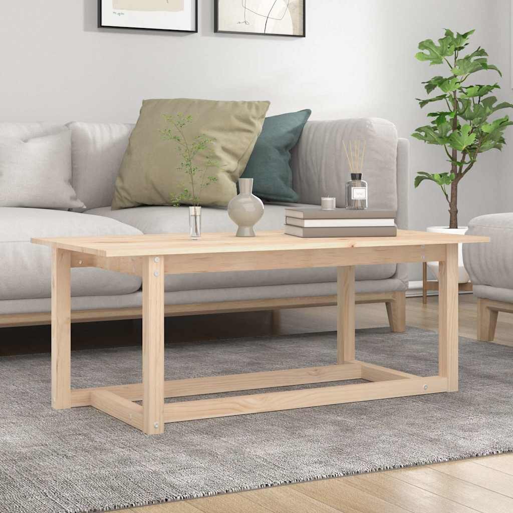 vidaXL Кафе маса 110x55x45 см борово дърво масив