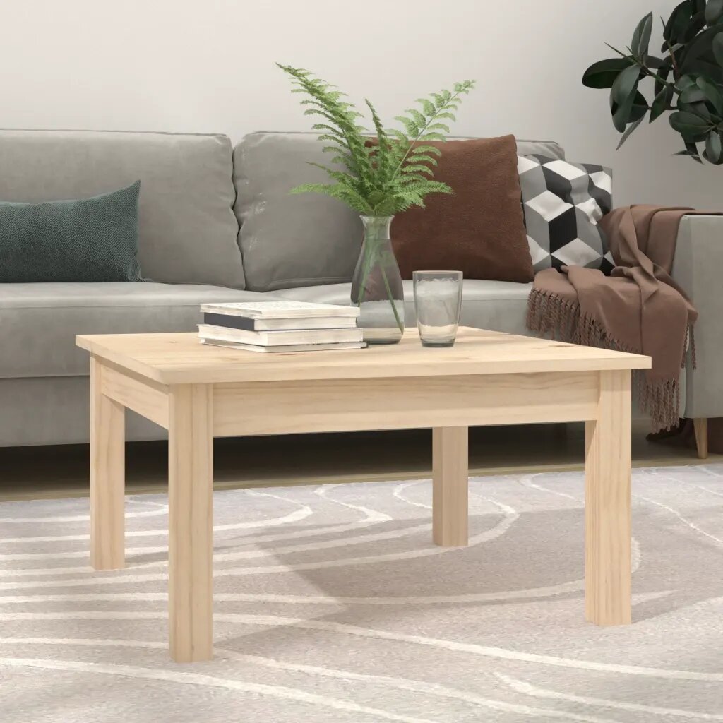 vidaXL Кафе маса 55x55x30 см борово дърво масив