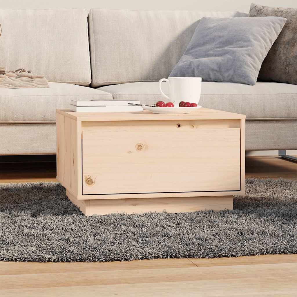 vidaXL Кафе маса 55x56x32 см борово дърво масив