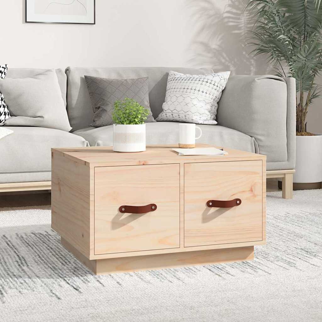vidaXL Кафе маса 60x53x35 см борово дърво масив