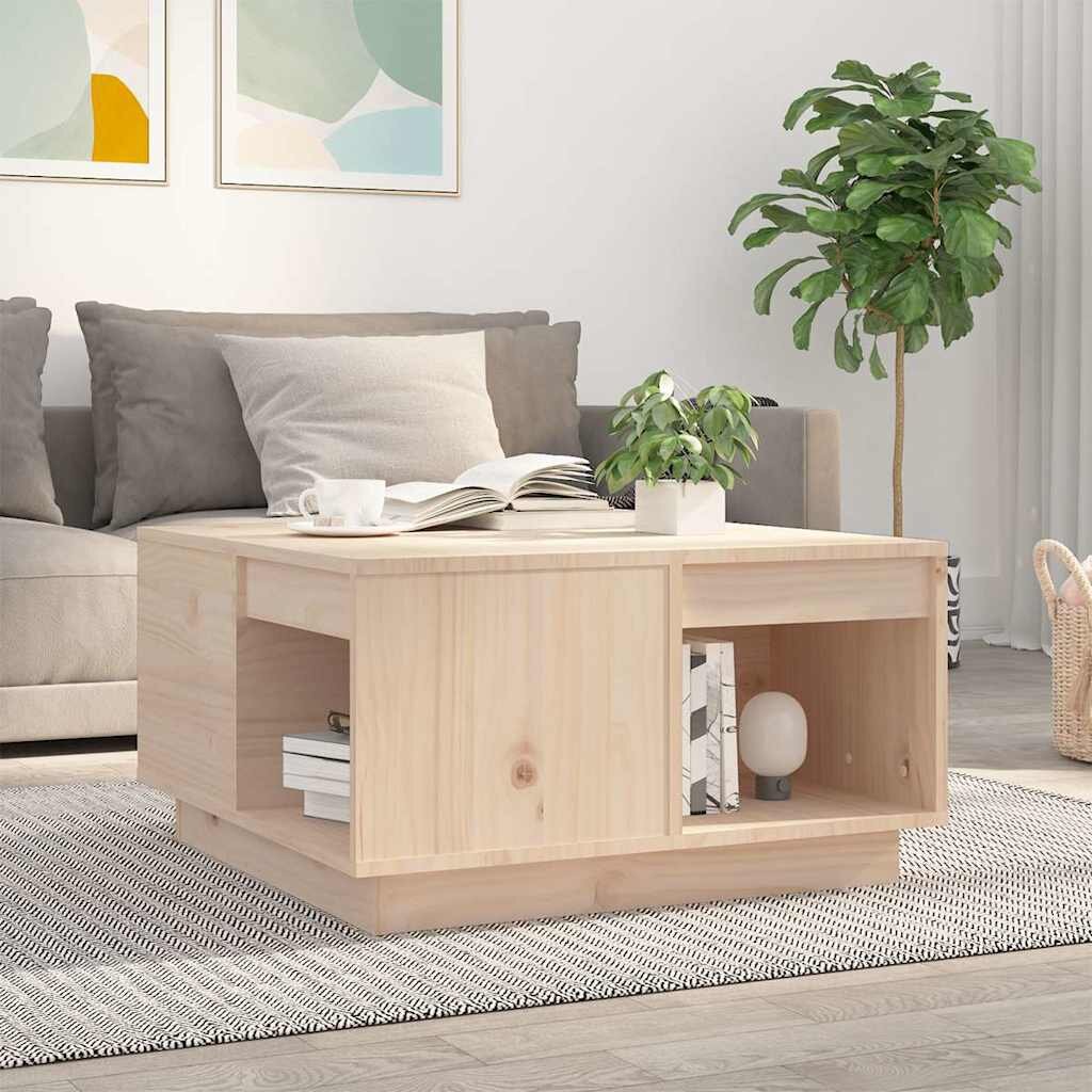 vidaXL Кафе маса 60x61x325 см борово дърво масив