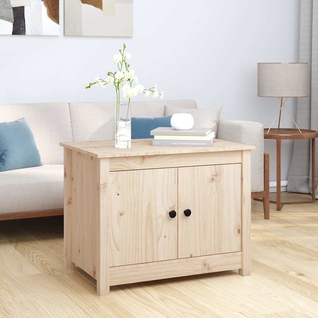 vidaXL Кафе маса 71x49x55 см борово дърво масив