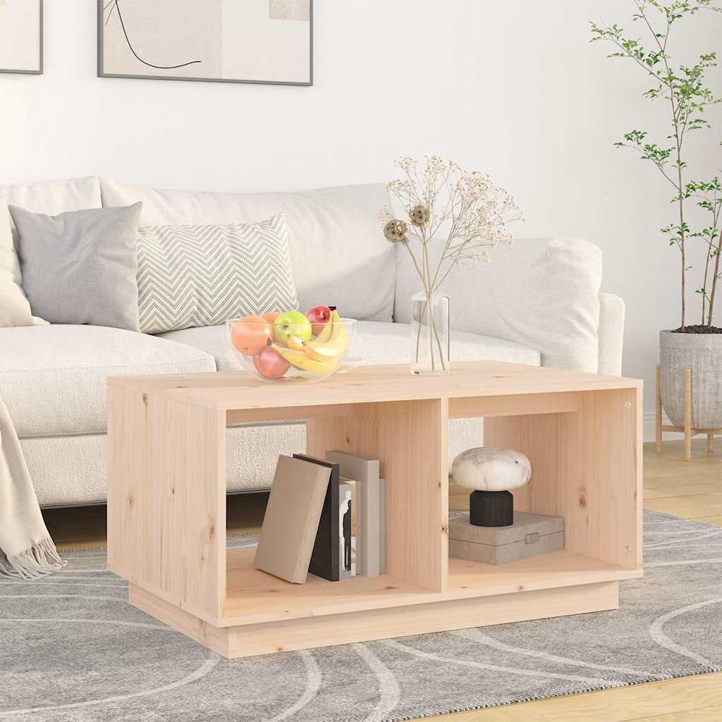 vidaXL Кафе маса 80x50x40 см борово дърво масив
