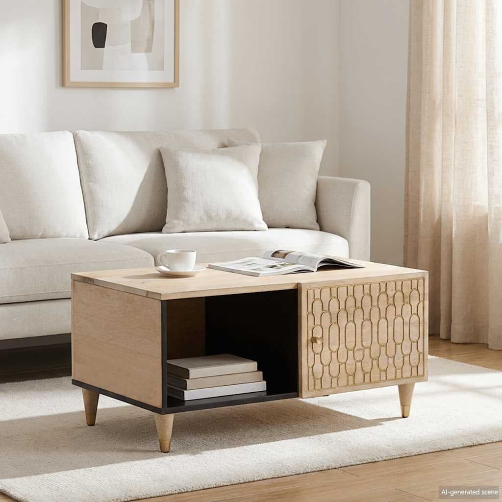 vidaXL Кафе маса 80x50x40 см мангово дърво масив