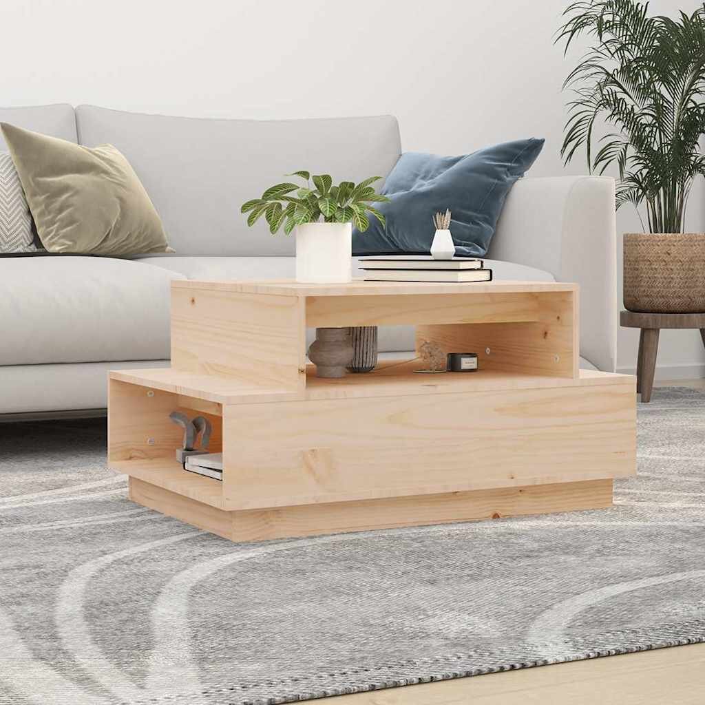 vidaXL Кафе маса 80x55x405 см борово дърво масив