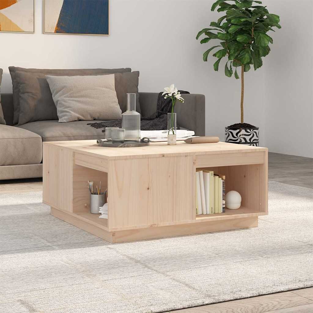 vidaXL Кафе маса 80x81x365 см борово дърво масив