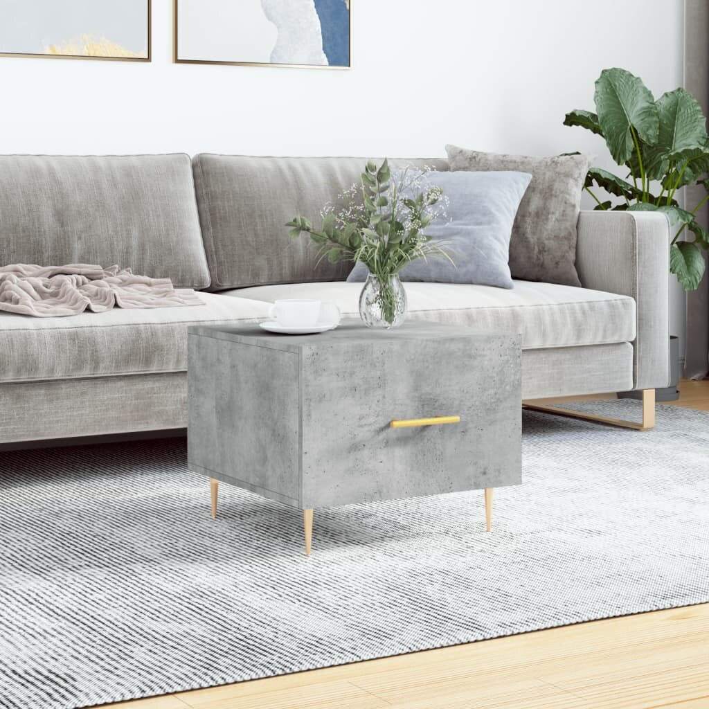 vidaXL Кафе маса бетонно сива 50x50x40 см инженерно дърво