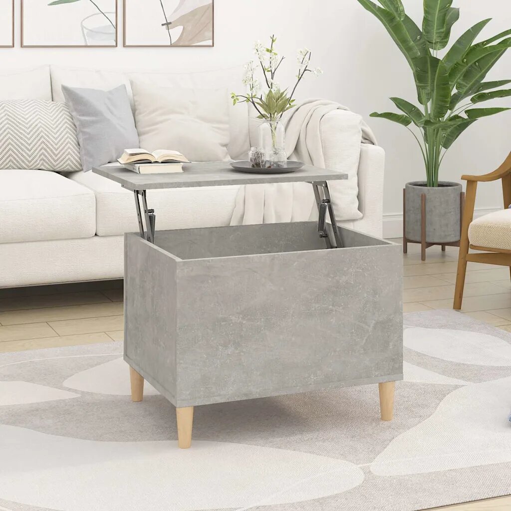 vidaXL Кафе маса бетонно сива 60x445x45 см инженерно дърво