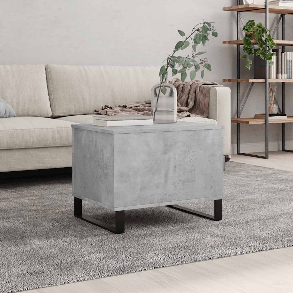 vidaXL Кафе маса бетонно сива 60x445x45 см инженерно дърво