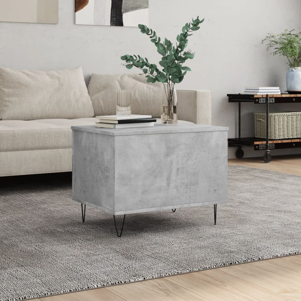 vidaXL Кафе маса бетонно сива 60x445x45 см инженерно дърво