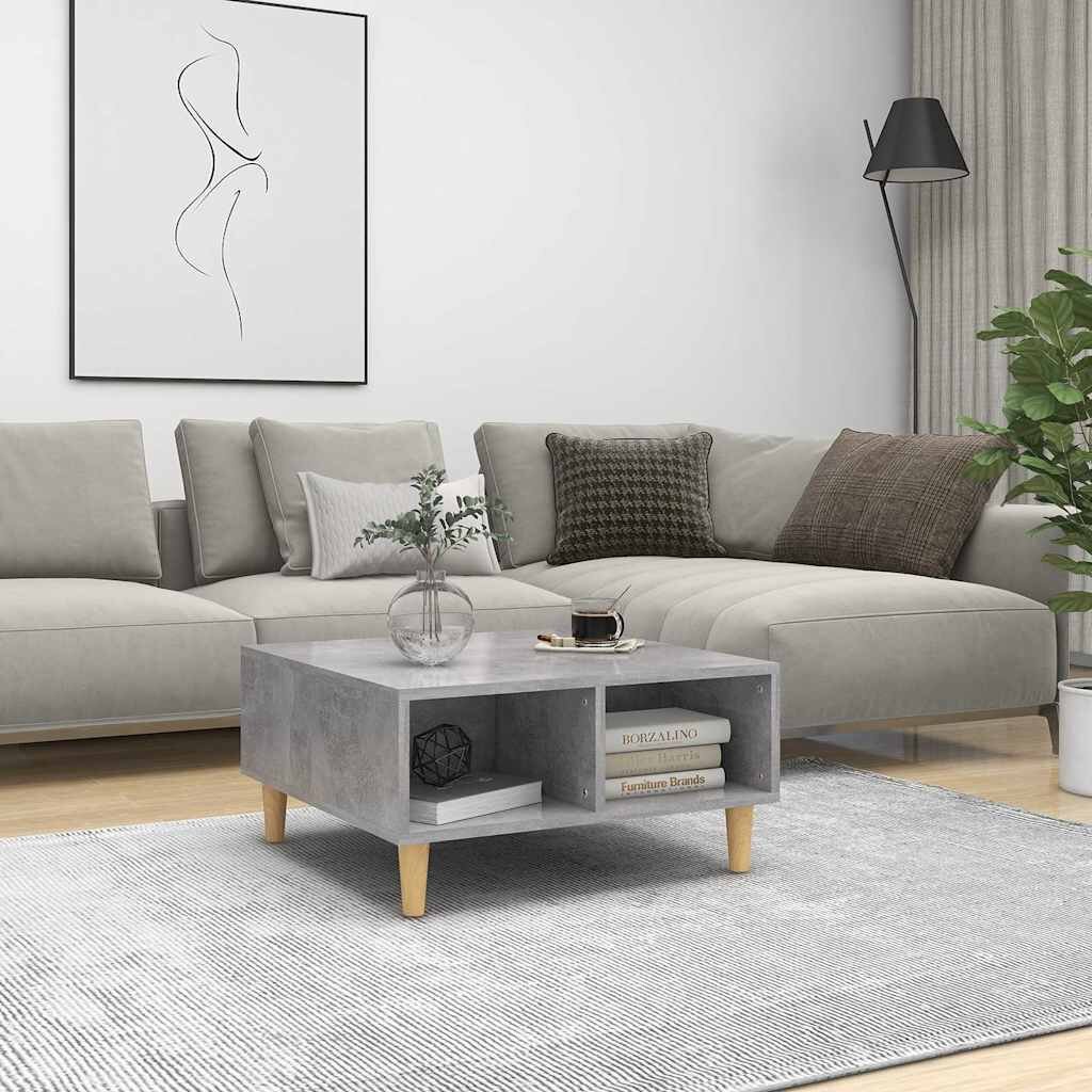 vidaXL Кафе маса бетонно сива 60x60x30 см инженерно дърво