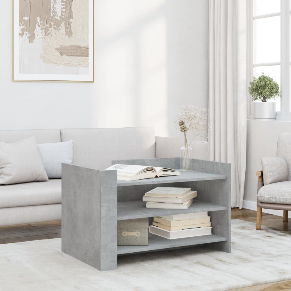 vidaXL Кафе маса бетонно сива 80x50x50 см инженерно дърво