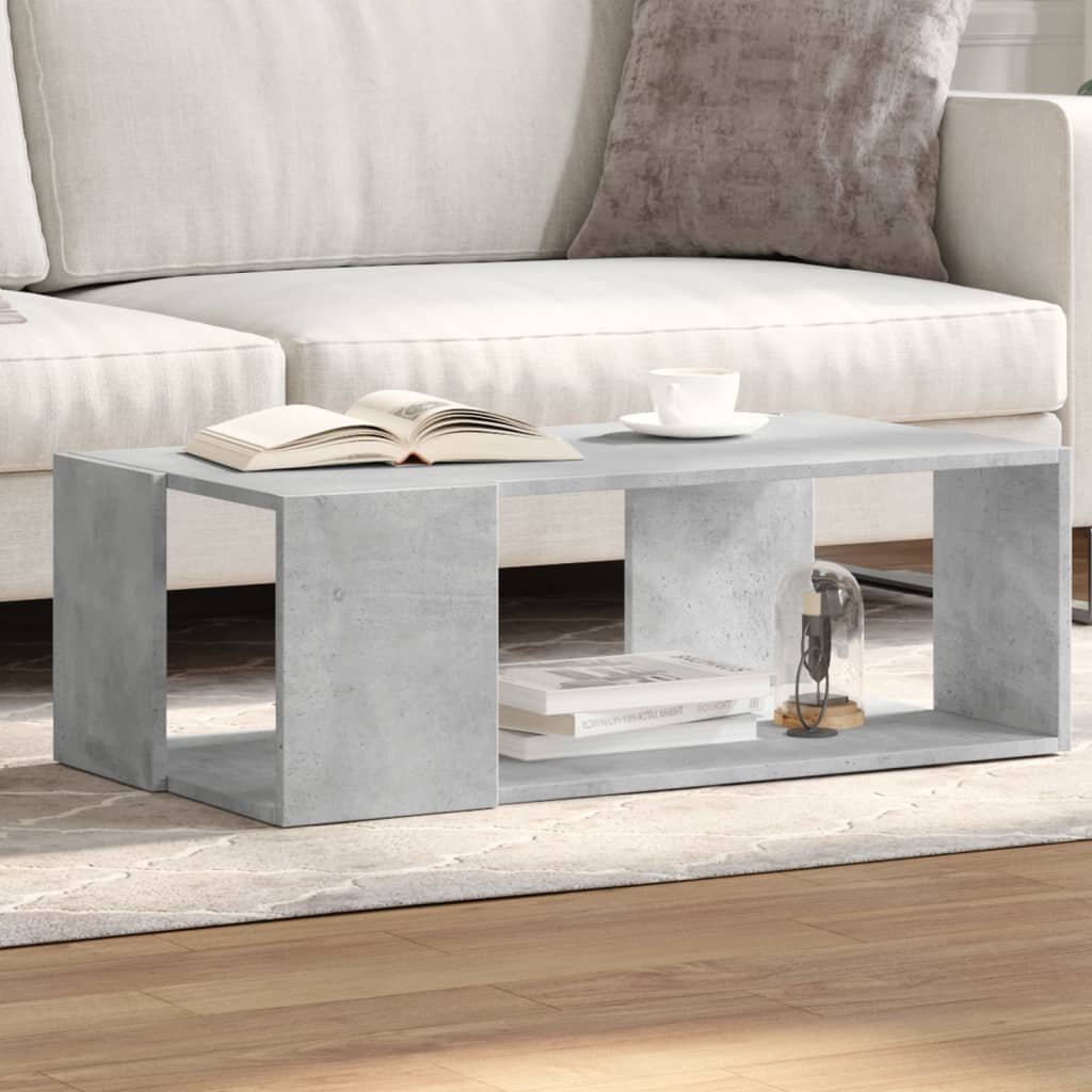 vidaXL Кафе маса бетонно сива 895x48x30 см инженерно дърво