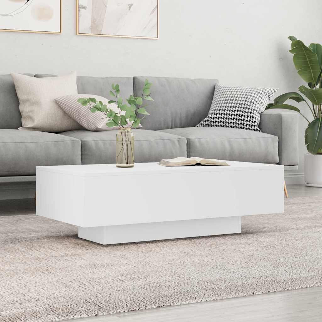 vidaXL Кафе маса бяла 100x495x31 см инженерно дърво