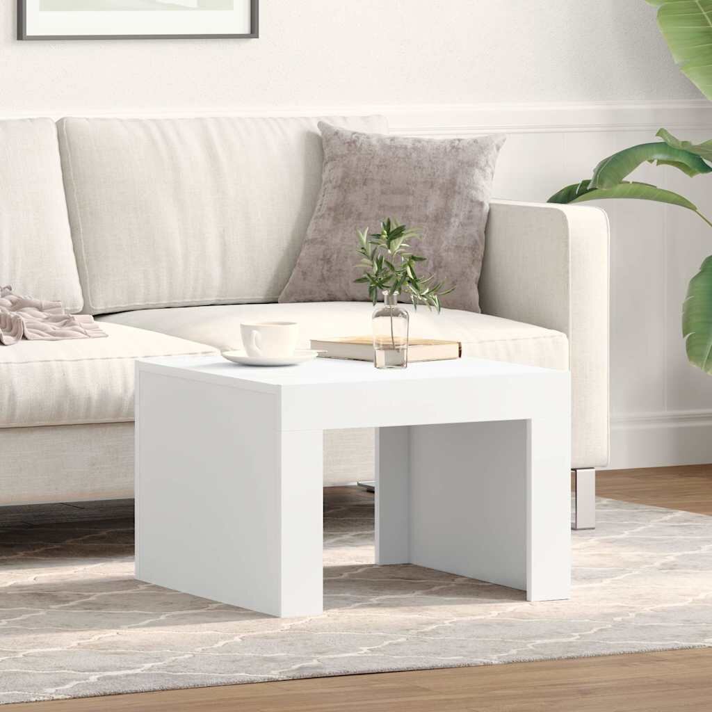 vidaXL Кафе маса бяла 50x50x35 см инженерно дърво