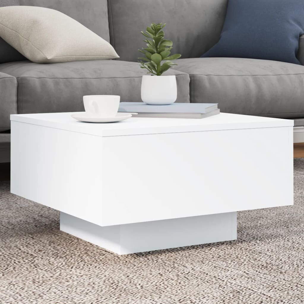 vidaXL Кафе маса бяла 55x55x31 см инженерно дърво