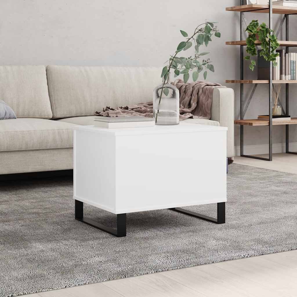 vidaXL Кафе маса бяла 60x445x45 см инженерно дърво